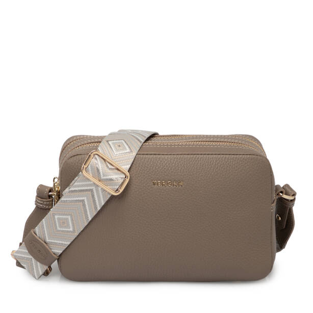 Bej Hakiki Deri Kadın Çapraz Askılı Çanta - S25K1BC80518-S95 - 1