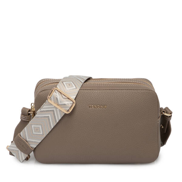 Bej Hakiki Deri Kadın Çapraz Askılı Çanta - S25K1BC80518-S95 - 1