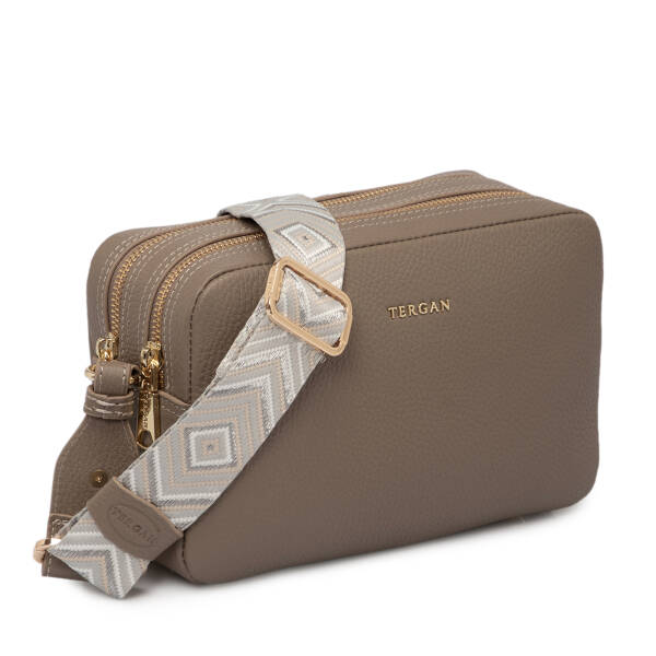 Bej Hakiki Deri Kadın Çapraz Askılı Çanta - S25K1BC80518-S95 - 2