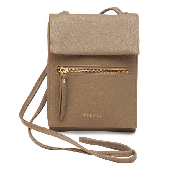 Bej Hakiki Deri Kadın Çapraz Askılı Çanta - S26Y1BC80168-S95 - 1