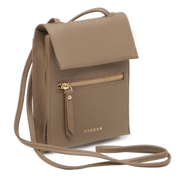 Bej Hakiki Deri Kadın Çapraz Askılı Çanta - S26Y1BC80168-S95 - 2