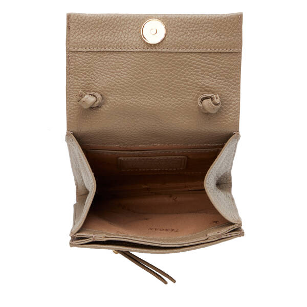 Bej Hakiki Deri Kadın Çapraz Askılı Çanta - S26Y1BC80168-S95 - 4