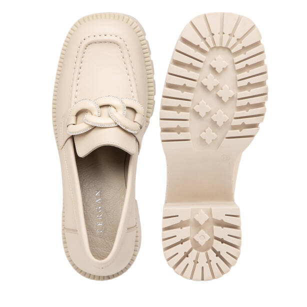 Bej Hakiki Deri Kadın Casual Ayakkabı - K25I1AY67875-A25 - Tergan