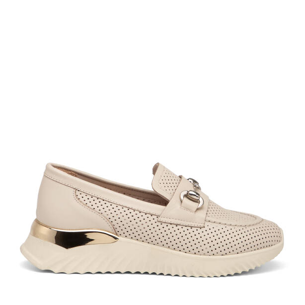 Bej Hakiki Deri Kadın Casual Ayakkabı - K25I1AY67969-A25 - Tergan