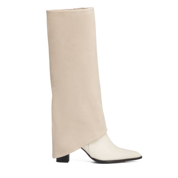Bej Hakiki Deri Kadın Çizme - K25K1CM68151-A25 - 1