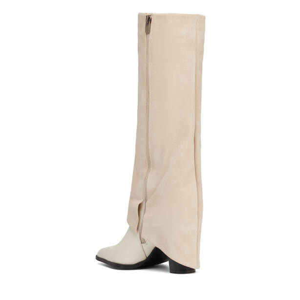 Bej Hakiki Deri Kadın Çizme - K25K1CM68151-A25 - 4