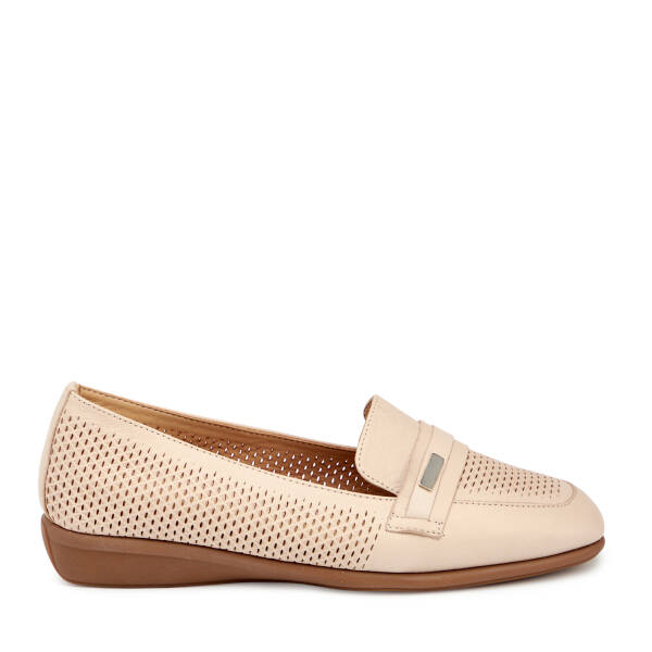 Bej Hakiki Deri Kadın Dolgu Topuklu Ayakkabı - K25I1AY67972-A25 - 1