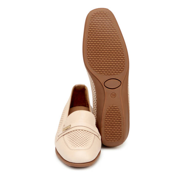 Bej Hakiki Deri Kadın Dolgu Topuklu Ayakkabı - K25I1AY67972-A25 - 4