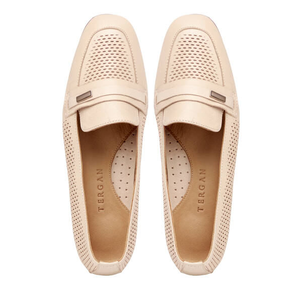 Bej Hakiki Deri Kadın Dolgu Topuklu Ayakkabı - K25I1AY67972-A25 - 5