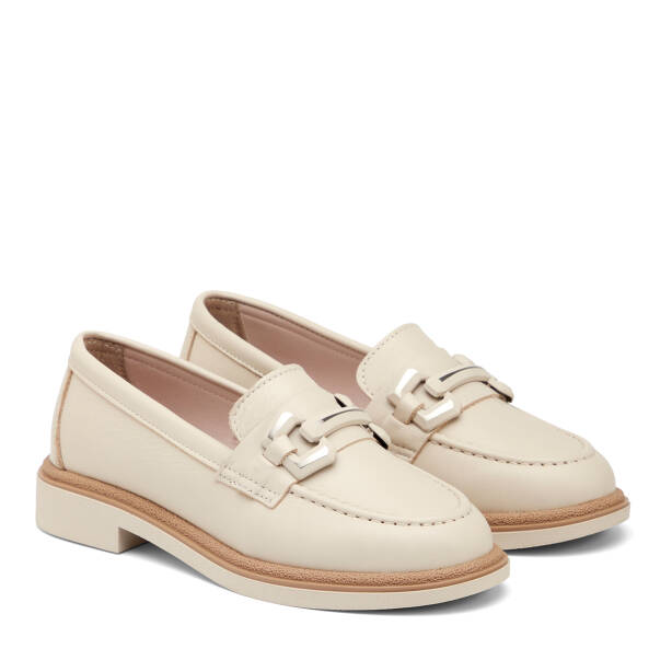 Bej Hakiki Deri Kadın Loafer - K26I1AY68416-A25 - 2