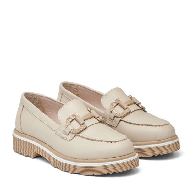 Bej Hakiki Deri Kadın Loafer - K26I1AY68424-A25 - 2