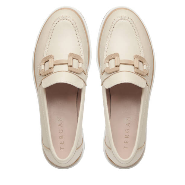 Bej Hakiki Deri Kadın Loafer - K26I1AY68424-A25 - 5