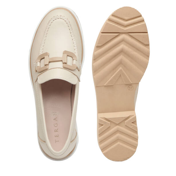 Bej Hakiki Deri Kadın Loafer - K26I1AY68424-A25 - 6