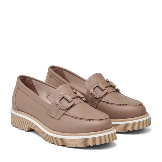 Bej Hakiki Deri Kadın Loafer - K26I1AY68424-B22 - 2