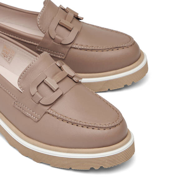 Bej Hakiki Deri Kadın Loafer - K26I1AY68424-B22 - 3