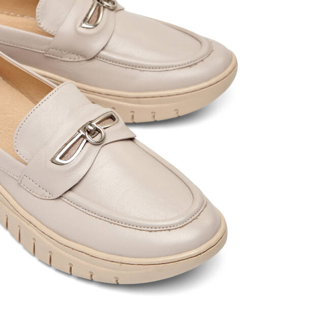 Bej Hakiki Deri Kadın Loafer - K26I1AY68439-Q5Q - 3