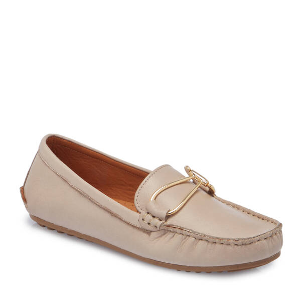 Bej Hakiki Deri Kadın Loafer - K26I1AY68456-Q5Q - 1