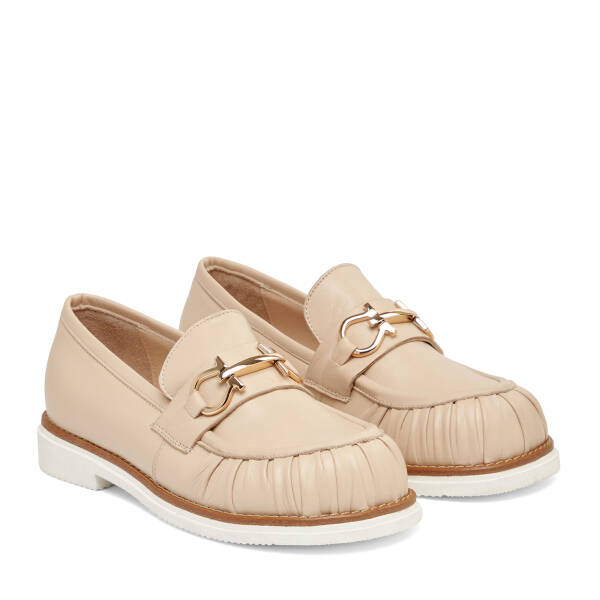 Bej Hakiki Deri Kadın Loafer - K26I1AY68570-A25 - 2