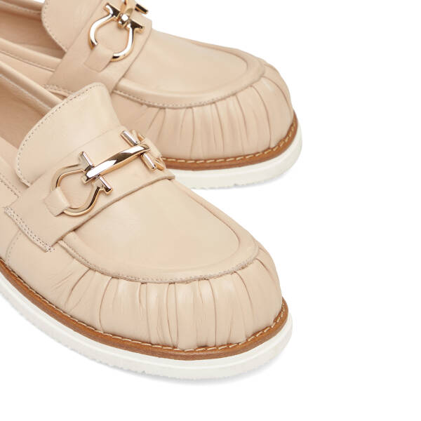 Bej Hakiki Deri Kadın Loafer - K26I1AY68570-A25 - 3