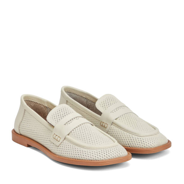 Bej Hakiki Deri Kadın Loafer - K26I1AY68666-S5Y - 2