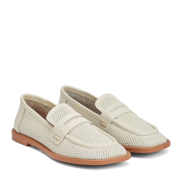 Bej Hakiki Deri Kadın Loafer - K26I1AY68666-S5Y - 2