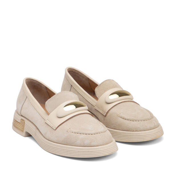 Bej Hakiki Deri Kadın Makosen - K25I1AY67878-B79 - Tergan