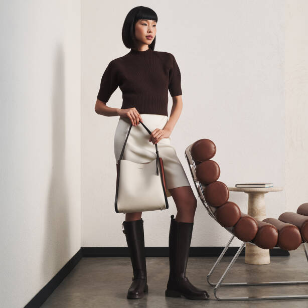 Bej Hakiki Deri Kadın Omuz Çantası - S25K1BC80458-V2L - 1