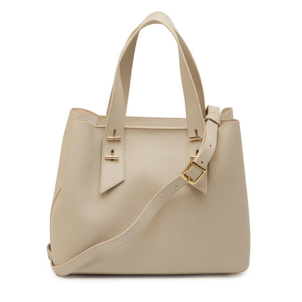 Bej Hakiki Deri Kadın Omuz Çantası - S26Y1BC80485-B19 - 3