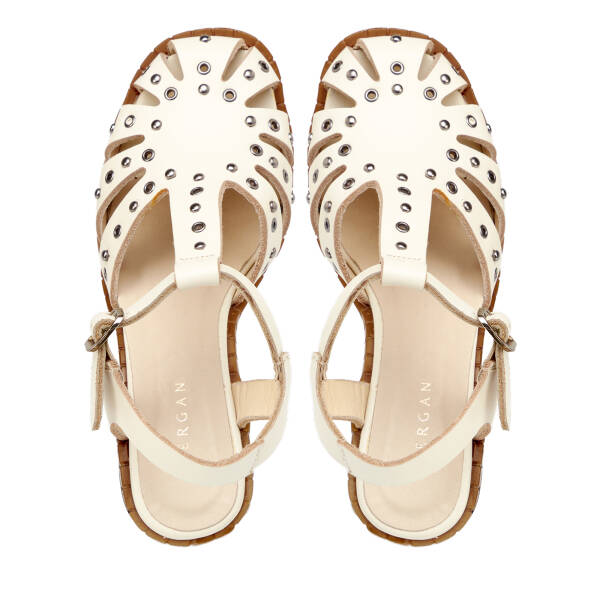 Bej Hakiki Deri Kadın Sandalet - K25Y1AY68017-A25 - 5