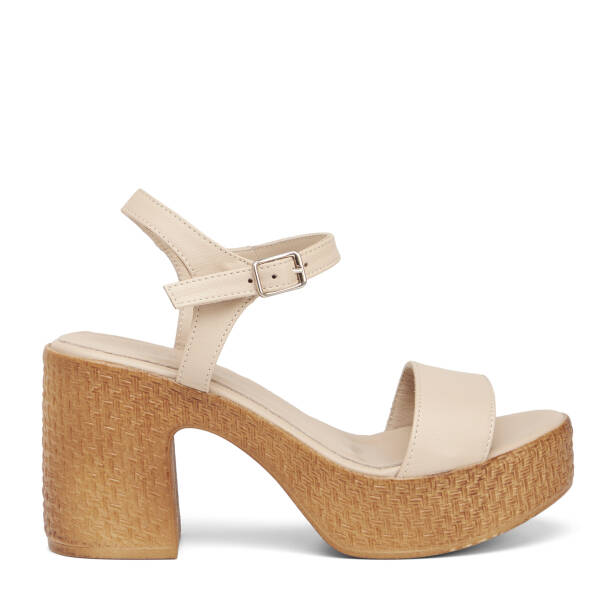 Bej Hakiki Deri Kadın Sandalet - K25Y1SN67768-A25 - 1