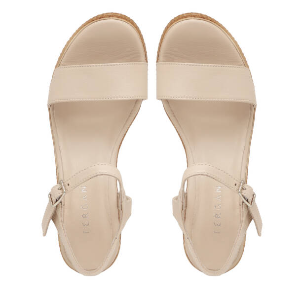 Bej Hakiki Deri Kadın Sandalet - K25Y1SN67768-A25 - 5