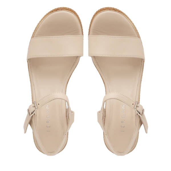 Bej Hakiki Deri Kadın Sandalet - K25Y1SN67768-A25 - 5