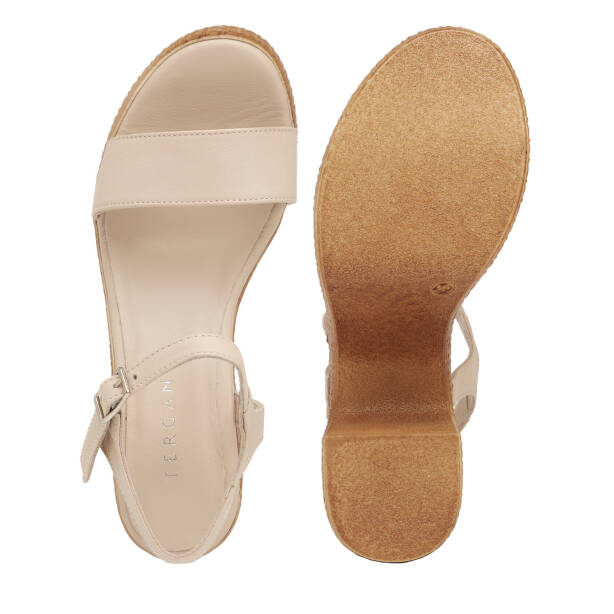 Bej Hakiki Deri Kadın Sandalet - K25Y1SN67768-A25 - 6