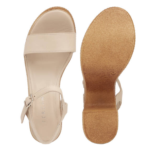 Bej Hakiki Deri Kadın Sandalet - K25Y1SN67768-A25 - 6