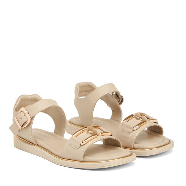 Bej Hakiki Deri Kadın Sandalet - K25Y1SN67769-A25 - 2