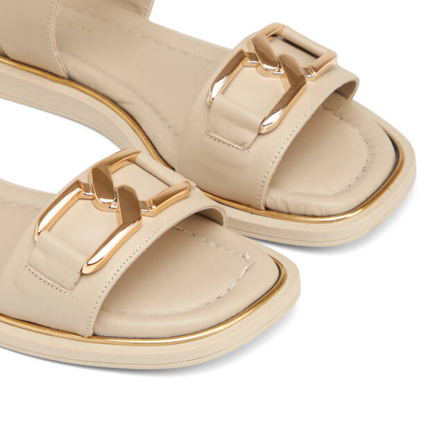 Bej Hakiki Deri Kadın Sandalet - K25Y1SN67769-A25 - 3