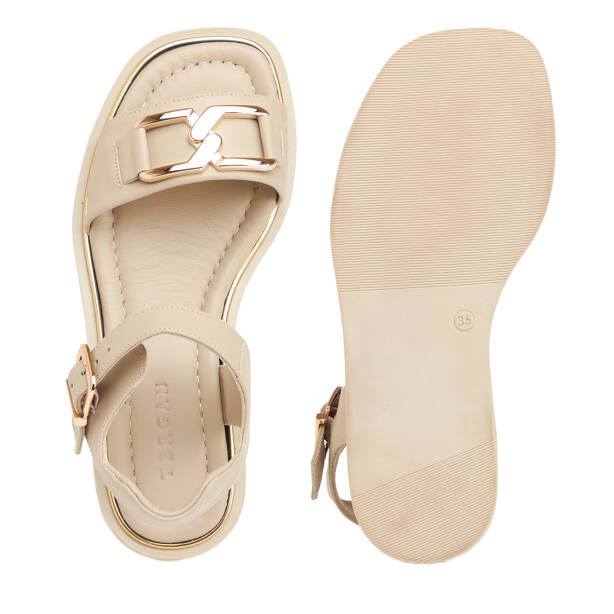 Bej Hakiki Deri Kadın Sandalet - K25Y1SN67769-A25 - 5