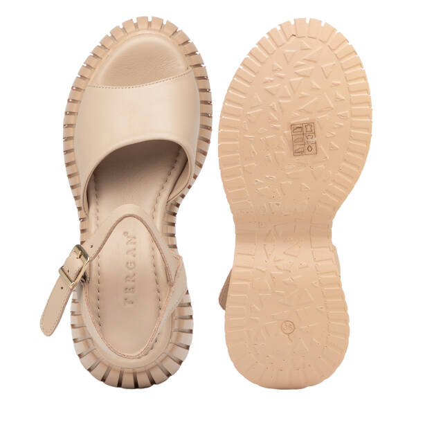 Bej Hakiki Deri Kadın Sandalet - K25Y1SN67873-A25 - 6