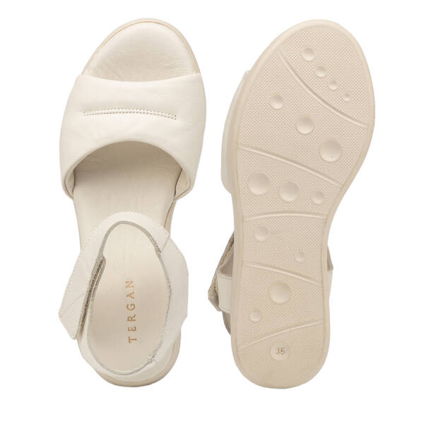 Bej Hakiki Deri Kadın Sandalet - K25Y1SN67986-A25 - 6