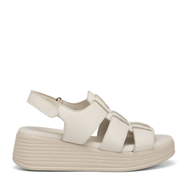 Bej Hakiki Deri Kadın Sandalet - K25Y1SN67987-A25 