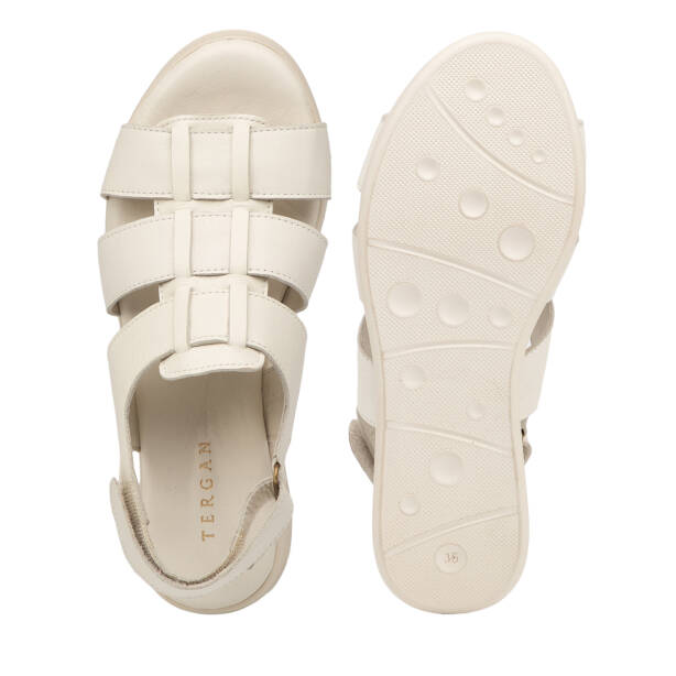 Bej Hakiki Deri Kadın Sandalet - K25Y1SN67987-A25 - 6