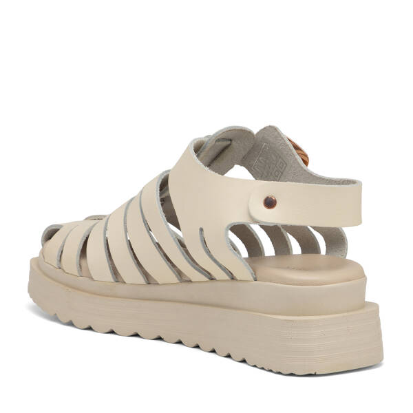 Bej Hakiki Deri Kadın Sandalet - K25Y1SN67988-A25 - 4