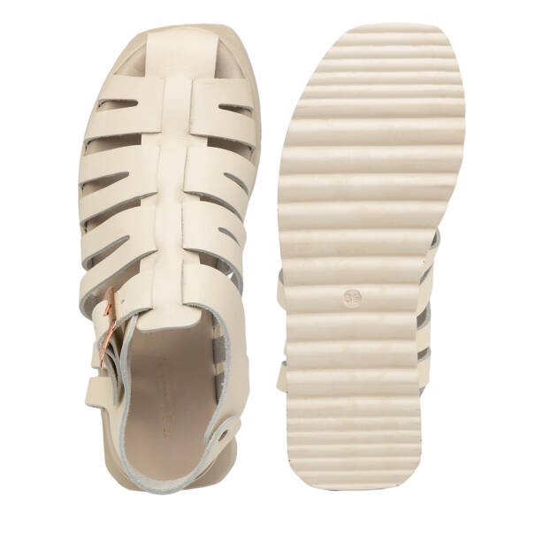 Bej Hakiki Deri Kadın Sandalet - K25Y1SN67988-A25 - 6