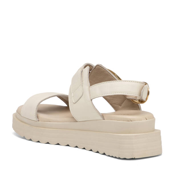 Bej Hakiki Deri Kadın Sandalet - K25Y1SN67989-A25 - 4