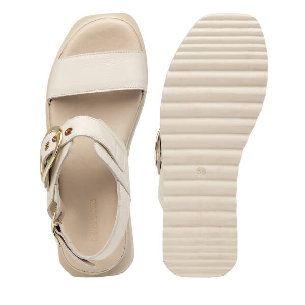 Bej Hakiki Deri Kadın Sandalet - K25Y1SN67989-A25 - 6