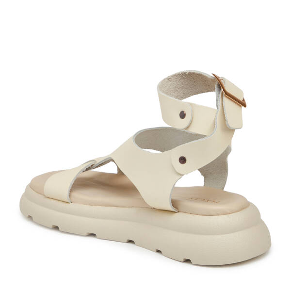 Bej Hakiki Deri Kadın Sandalet - K25Y1SN67991-A25 - 3