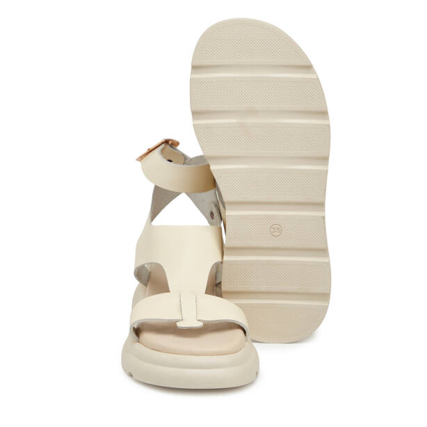 Bej Hakiki Deri Kadın Sandalet - K25Y1SN67991-A25 - 4