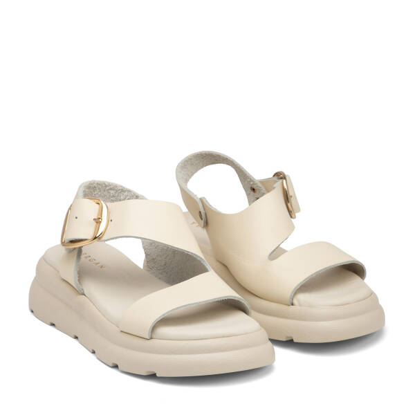Bej Hakiki Deri Kadın Sandalet - K25Y1SN67992-A25 - 2