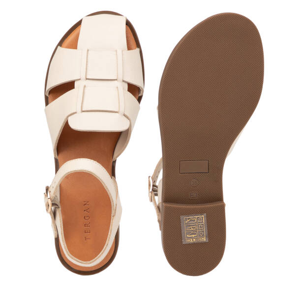 Bej Hakiki Deri Kadın Sandalet - K25Y1SN68104-A25 - 6