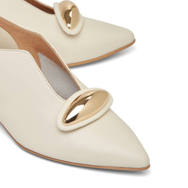 Bej Hakiki Deri Kadın Sandalet - K26Y1AY68566-A25 - Tergan